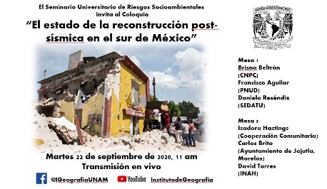 El estado de reconstrucción post-sísmica en el sur de México