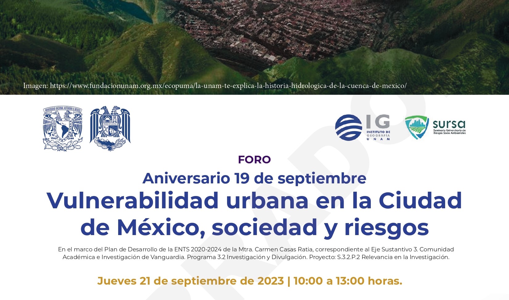 Foro 19S. Vulnerabilidad urbana en la Ciudad de México, sociedad y riesgos